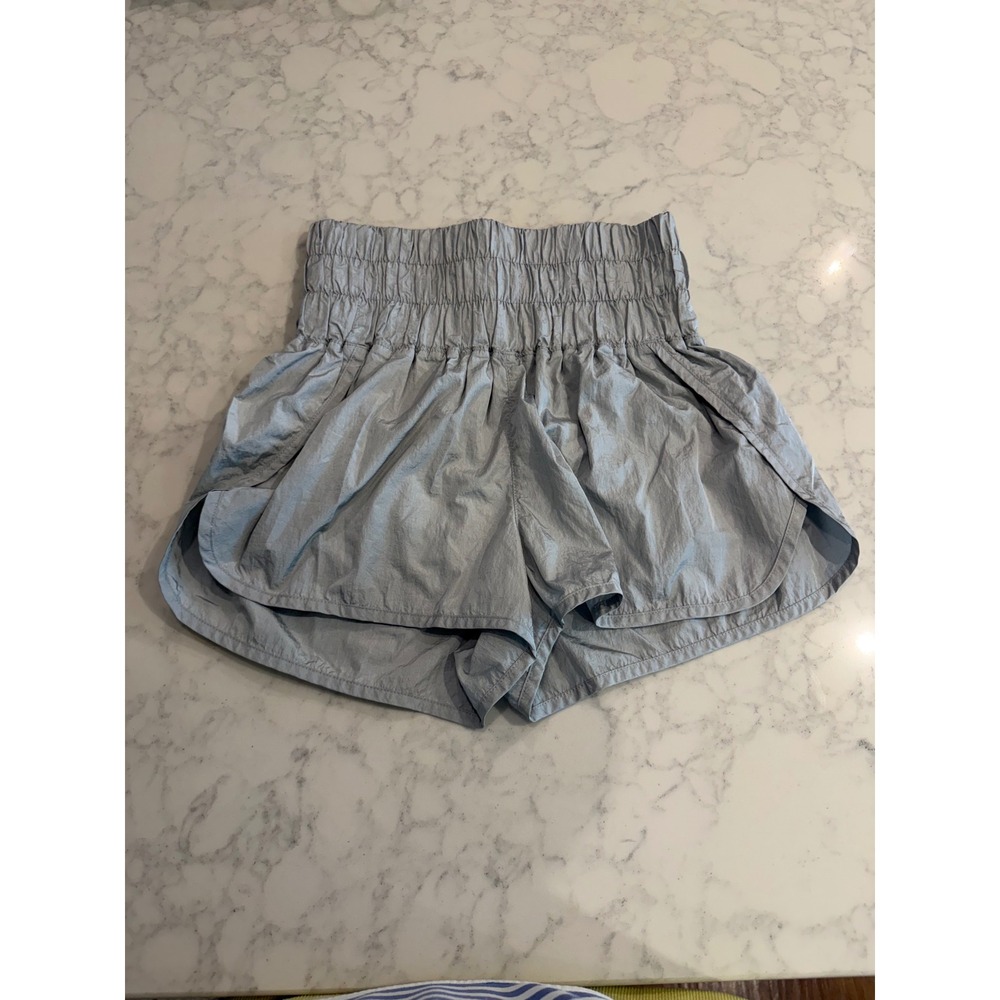 FP Movement Free People The Way Home Shorts Grey High Rise Smocked Small